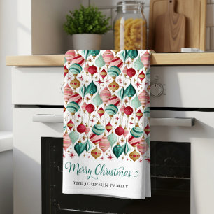 Linge De Cuisine Ornements personnalisés de Noël rétro