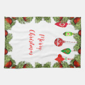 Linge De Cuisine Ornements rouges Noël Cuisine Rétro Vacances (Horizontal)