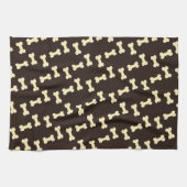 Linge De Cuisine Os de chien sur motif brun (Horizontal)