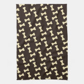 Linge De Cuisine Os de chien sur motif brun (Vertical)