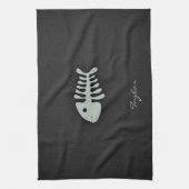 Linge De Cuisine Os de poisson gris cendré (Vertical)