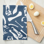 Linge De Cuisine Os dinosaures (Bleu) (Quart Plié)