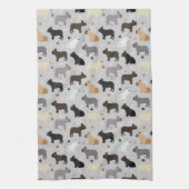 Linge De Cuisine Os et pattes de Bulldog en France gris (Vertical)