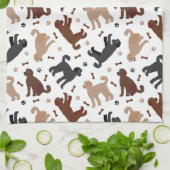 Linge De Cuisine Os et pattes de nouilles de Labradoodle (Plié)