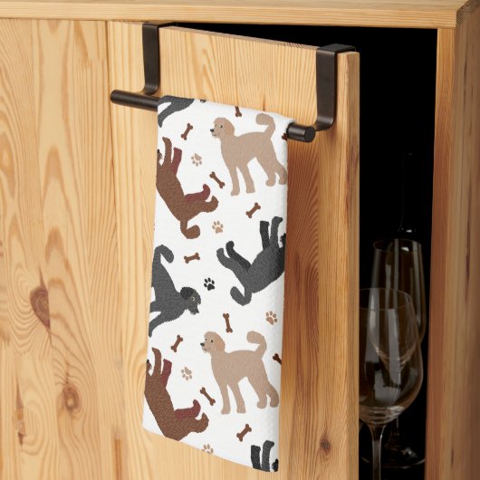 Linge De Cuisine Os et pattes de nouilles de Labradoodle (Pliage en tiers)