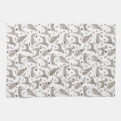 Linge De Cuisine Os et pattes Weimaraner blanc (Horizontal)