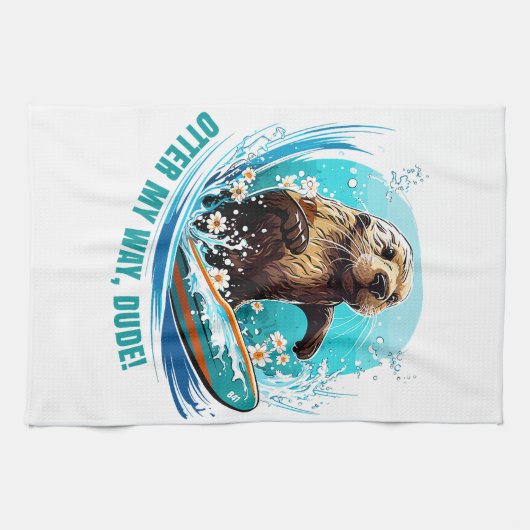 Linge De Cuisine Otter de surf 841 Otter My Way Dude California Ott (Horizontal)