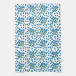 Linge De Cuisine Oubliez-moi pas les fleurs d'aquarelle bleue