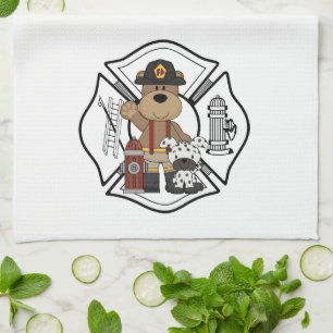 Linge De Cuisine Ours de département du feu de sapeur-pompier