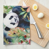 Linge De Cuisine Ours de panda aquarelle (Quart Plié)
