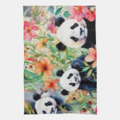 Linge De Cuisine Ours de panda aquarelle (Vertical)