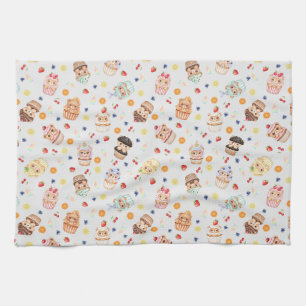Linge De Cuisine Ours en Cupcake Mignon et Motif Sans Couture de Fr