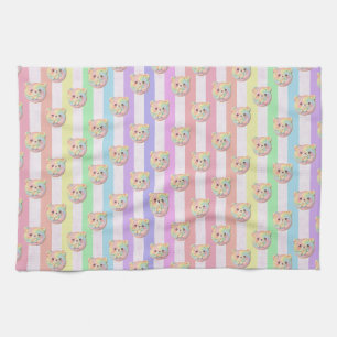 Linge De Cuisine Ours en peluche arc-en-ciel pastel mignon et rayur