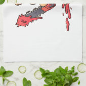 Linge De Cuisine ours en peluche maléfique tenant une tronçonneuse  (Plié)