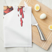 Linge De Cuisine ours en peluche maléfique tenant une tronçonneuse  (Quart Plié)