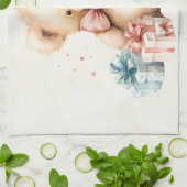 Linge De Cuisine Ours en peluche mignonne avec cadeaux de Noël (Plié)