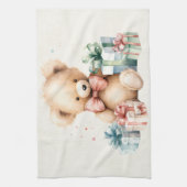 Linge De Cuisine Ours en peluche mignonne avec cadeaux de Noël (Vertical)