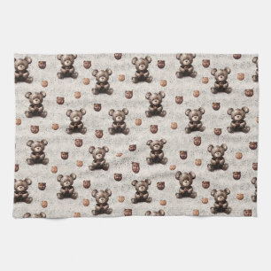 Linge De Cuisine Ours en peluche rustique vintage