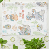 Linge De Cuisine Ours Et Amis Motif Noël (Plié)