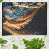 Linge De Cuisine Ours grizzli en colère (Plié)