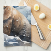Linge De Cuisine Ours Grizzly et bébé (Quart Plié)