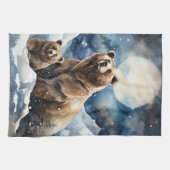 Linge De Cuisine Ours Grizzly et bébé (Horizontal)