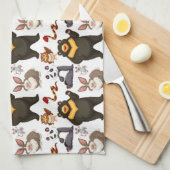 Linge De Cuisine Ours Heureux Et Amis (Quart Plié)
