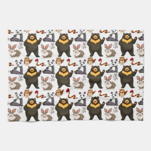 Linge De Cuisine Ours Heureux Et Amis