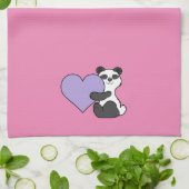 Linge De Cuisine Ours panda de Saint-Valentin avec le coeur (Plié)