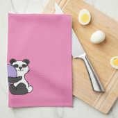 Linge De Cuisine Ours panda de Saint-Valentin avec le coeur (Quart Plié)
