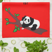 Linge De Cuisine Ours panda drôle de consommation de vin dans (Plié)