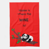 Linge De Cuisine Ours panda drôle de consommation de vin dans (Vertical)