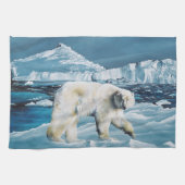 Linge De Cuisine Ours polaire arctique bleu (Horizontal)