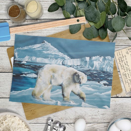 Linge De Cuisine Ours polaire arctique bleu