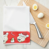 Linge De Cuisine Ours polaire de Noël (Quart Plié)