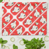 Linge De Cuisine Ours polaire de Noël (Plié)