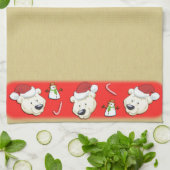 Linge De Cuisine Ours polaire de Noël Or (Plié)