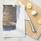 Linge De Cuisine Ours polaire dormant, aquarelle (Quart Plié)