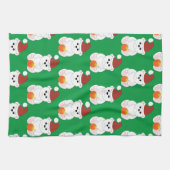 Linge De Cuisine Ours polaire Noël chapeau de Noël mignon motif ver (Horizontal)