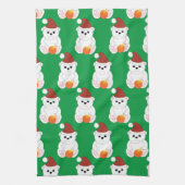 Linge De Cuisine Ours polaire Noël chapeau de Noël mignon motif ver (Vertical)