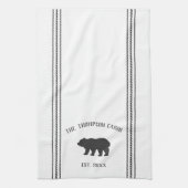 Linge De Cuisine Ours rustique blanc et charbon Personnalisé (Vertical)