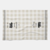 Linge De Cuisine Ours Rustique Personnalisé Plaid (Horizontal)