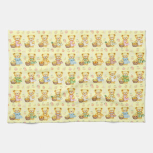 Linge De Cuisine Ourson mignon aux fruits et paniers