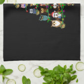 Linge De Cuisine Owl Gift | Hiboux Pine Noël saison (Plié)