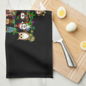 Linge De Cuisine Owl Gift | Hiboux Pine Noël saison (Quart Plié)