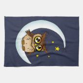 Linge De Cuisine Owl Moon Blue Cute Stars (Horizontal)