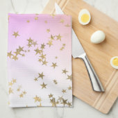 Linge De Cuisine Pachet motif étoile rouge or dégradé (Quart Plié)