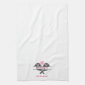 Linge De Cuisine Pagaie de balle de Pickleball élégantMonogramme Pr (Vertical)