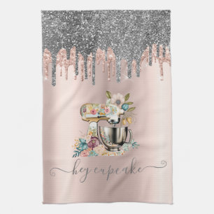 Linge De Cuisine Pailleté gouttes Floral Mixeur Rose Gold