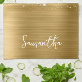 Linge De Cuisine Pailleté Or Glam Nom (Plié)